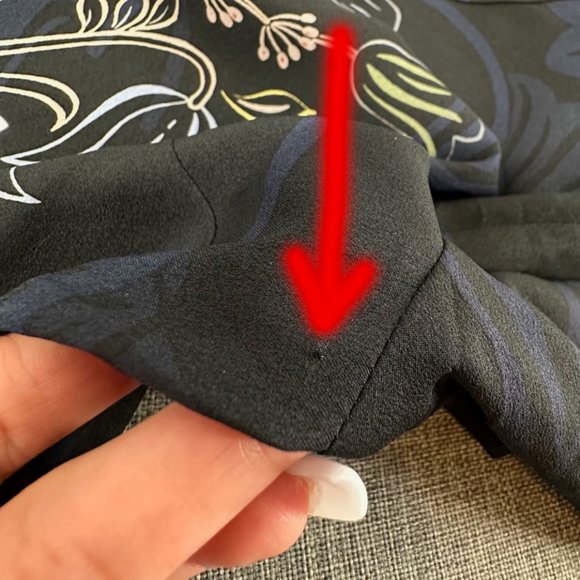 Ann Taylor LOFT Floral Dress Long Sleeve Blue Black Sz 4 Business‎ Work Event - Picture 11 of 15